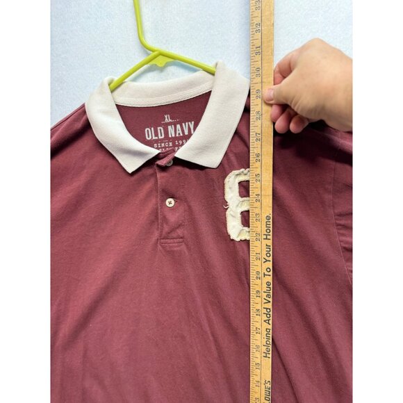 Old Navy Varsity 8 Short Sleeve Polo Slim Fit Maroon Size XL - Picture 6 of 9